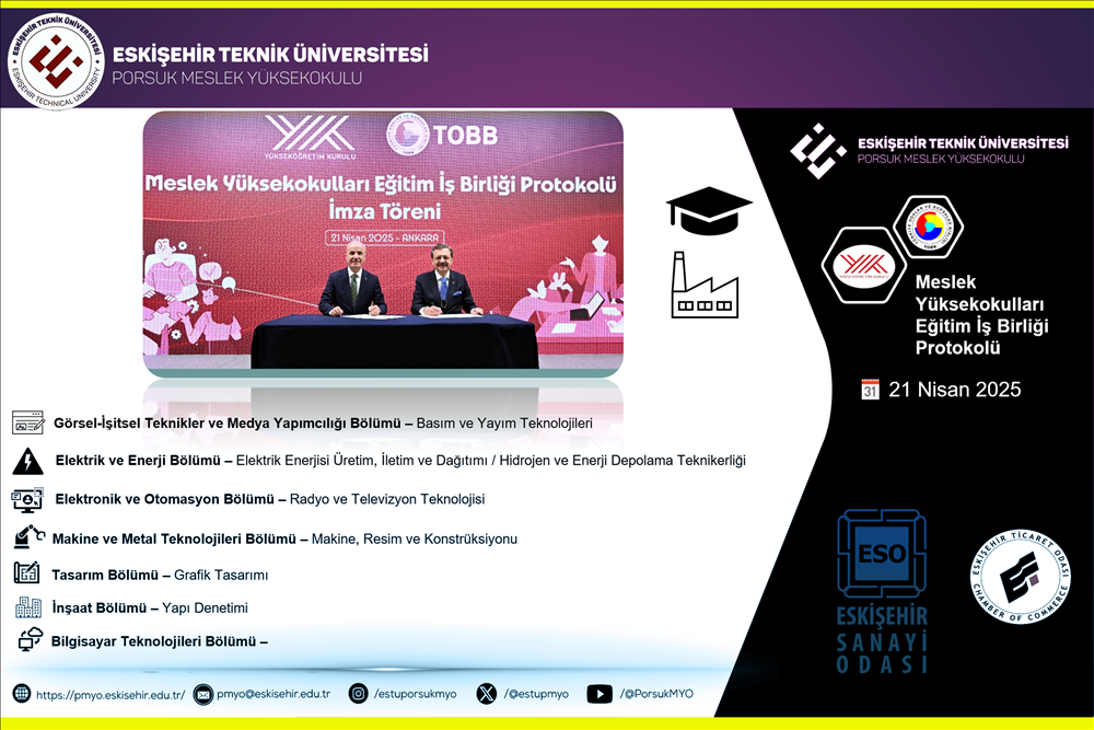 Türkiye Odalar ve Borsalar Birliği (TOBB) ile Meslek Yüksekokulları Eğitim İş Birliği Protokolü İmzalandı